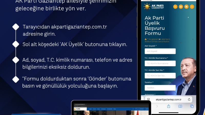 AK PARTİ GAZİANTEP’TE DİJİTAL ÜYELİK DÖNEMİ BAŞLADI