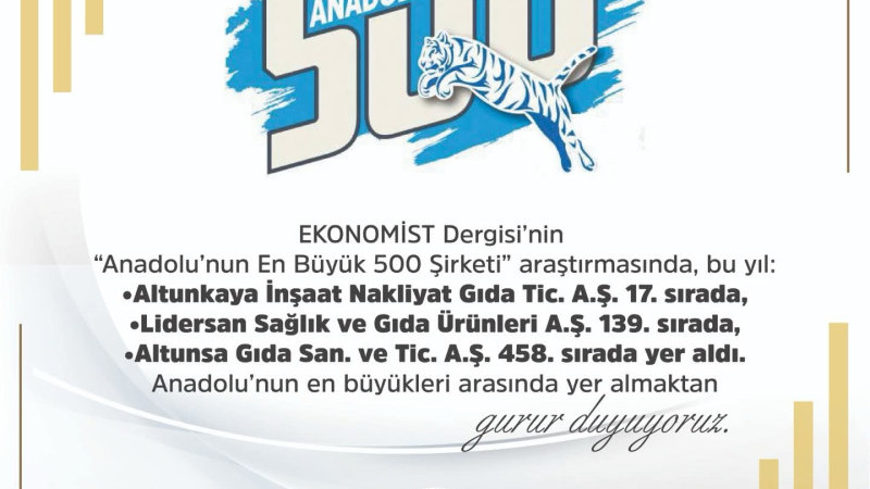 EKONOMİST dergisinin her yıl gerçekleştirdiği ve Anadolu iş dünyasının vitrini niteliğindeki “